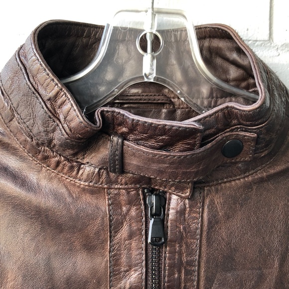 NWOT m0851 Chocolate Brown Leather Jacket - Picture 2 of 11